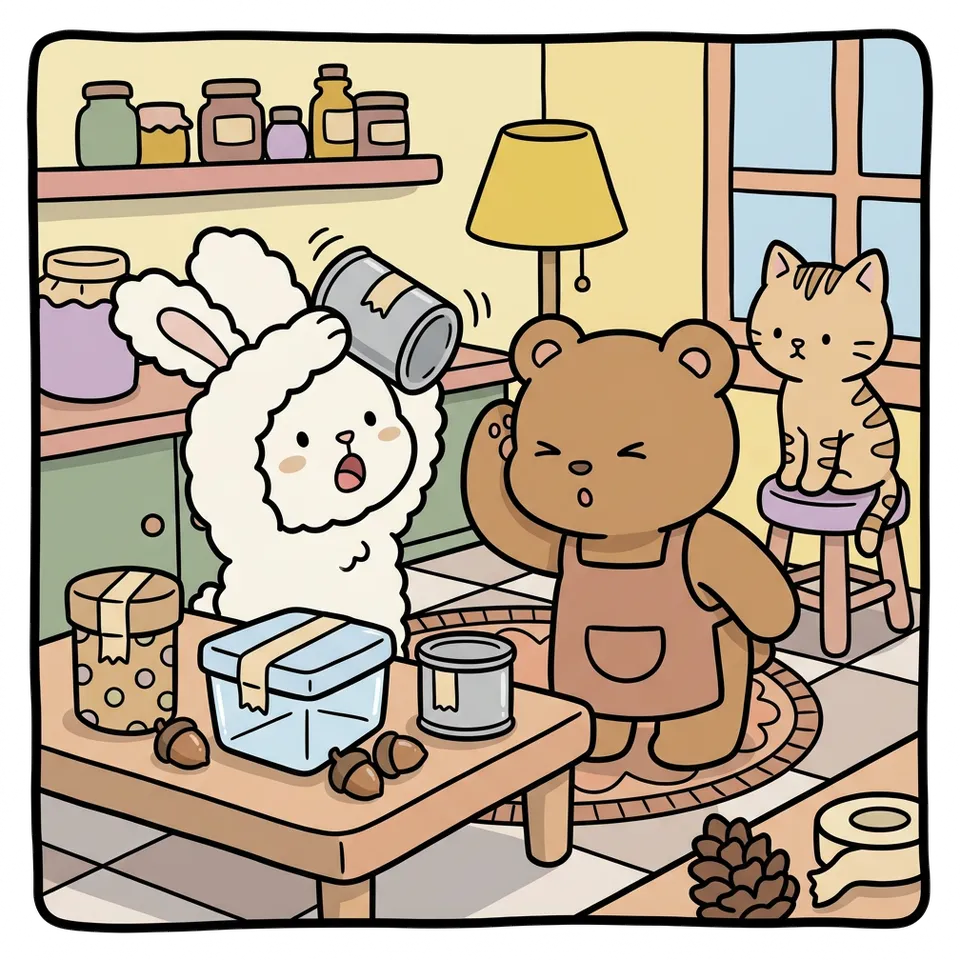 도토리 색칠공부 도안 – 통에 넣고 흔들기 · 곰이랑 토끼랑