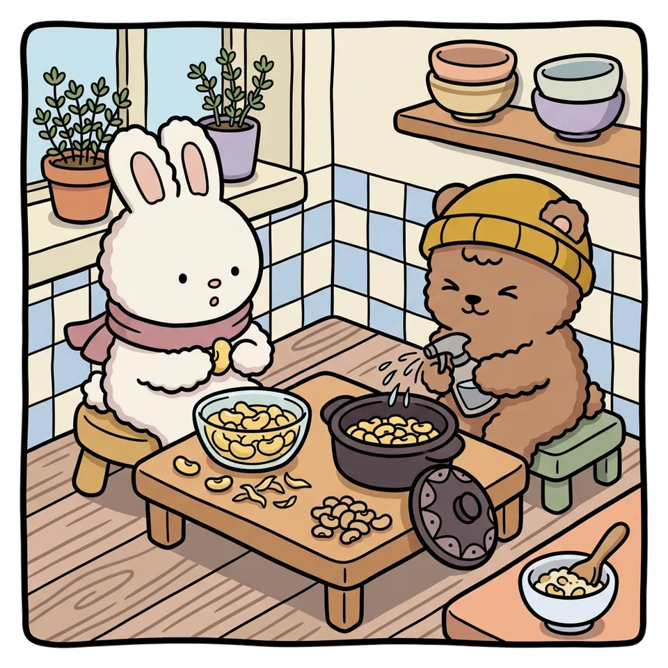 콩나물 색칠공부 도안 – 콩 불려 키우기 · 곰이랑 토끼랑