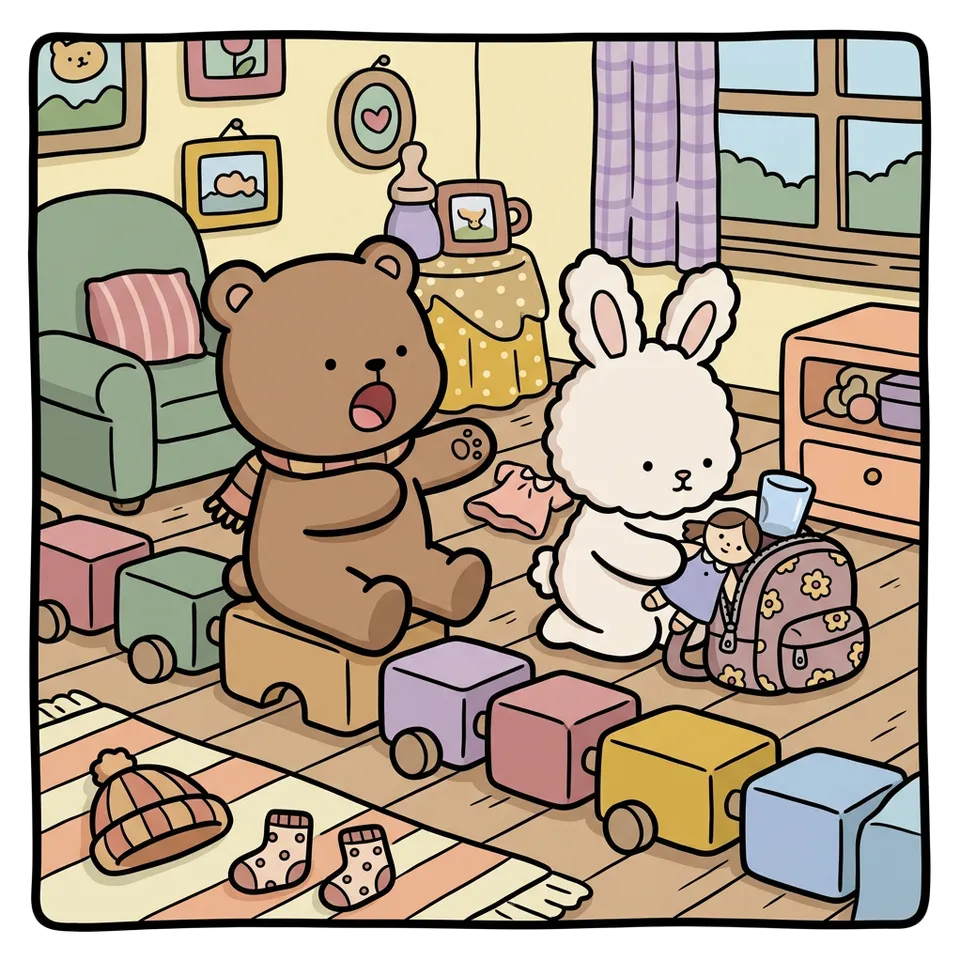 블록 색칠공부 도안 – 기차 만들어 떠나기 · 곰이랑 토끼랑