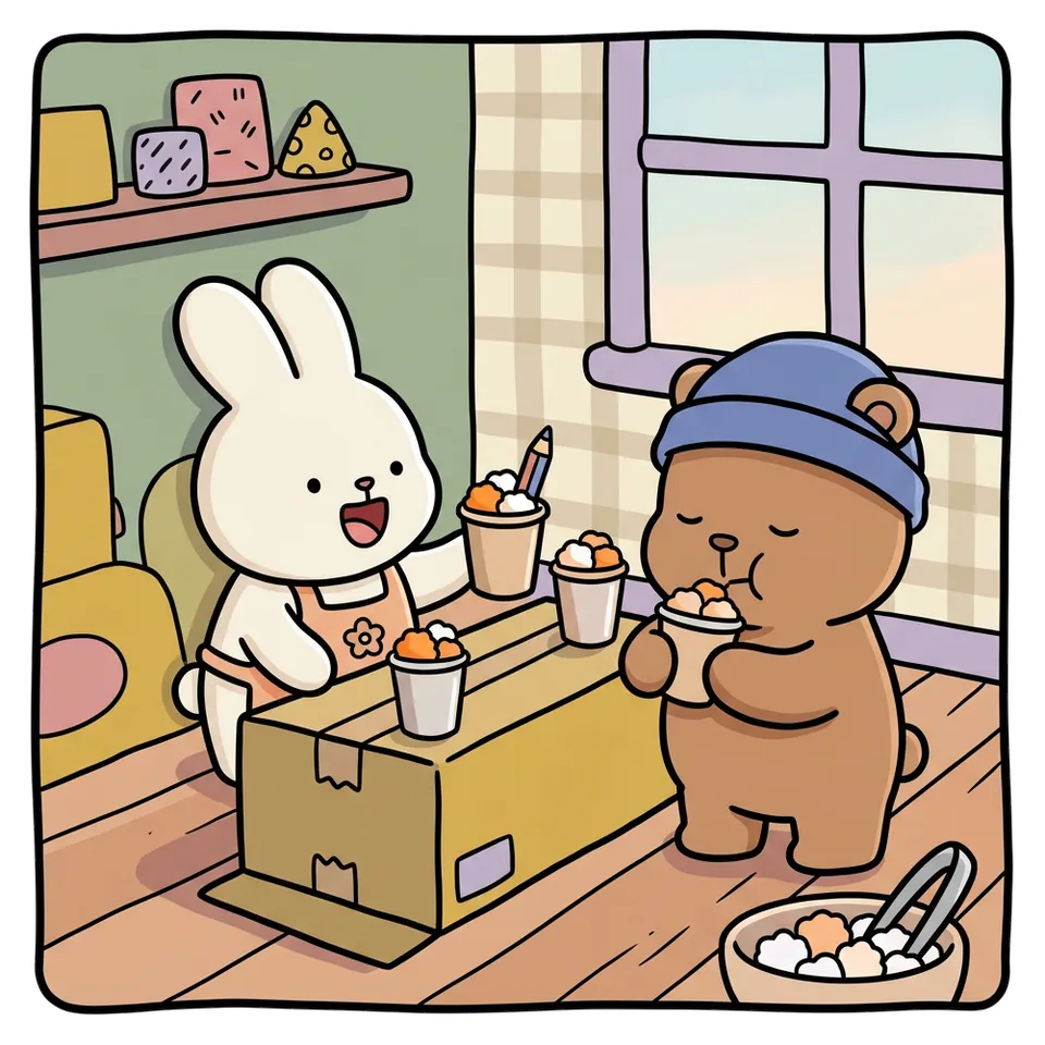 종이컵 색칠공부 도안 – 주스 팔기 · 곰이랑 토끼랑