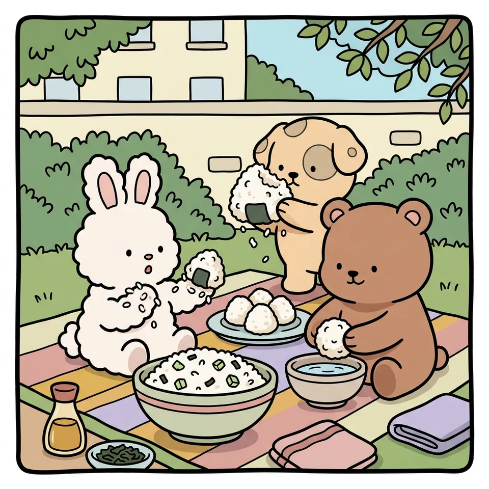 오이 색칠공부 도안 – 썰어 주먹밥 만들기 · 곰이랑 토끼랑