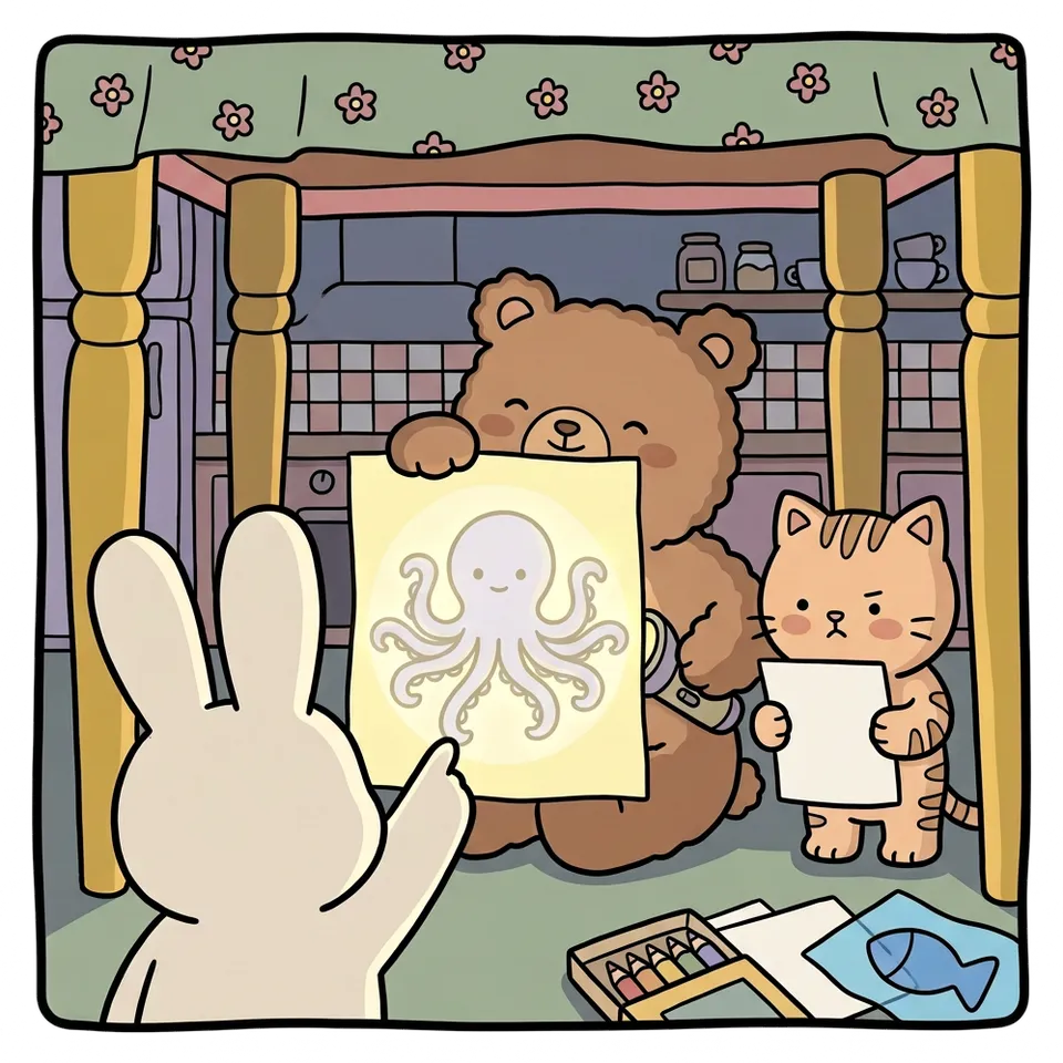 손전등 색칠공부 도안 – 숨은 그림 나타내기 · 곰이랑 토끼랑