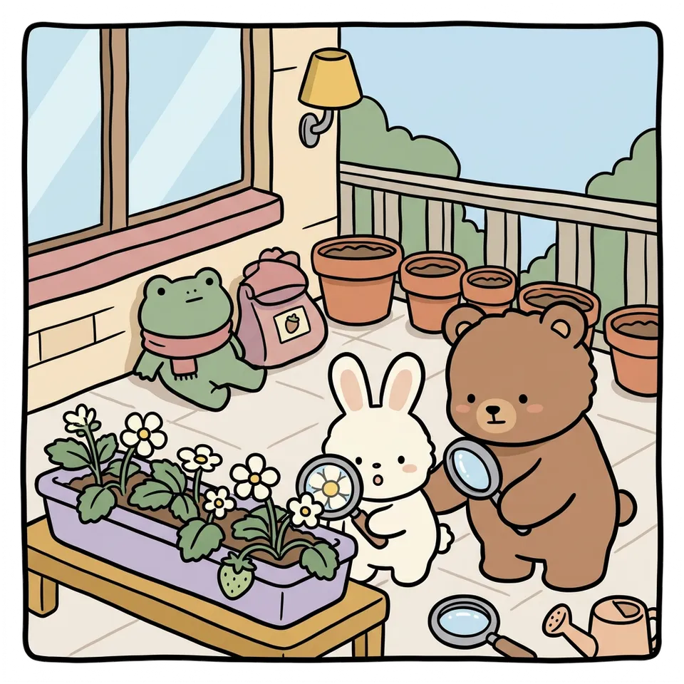 돋보기 색칠공부 도안 – 꽃에 대고 보기 · 곰이랑 토끼랑