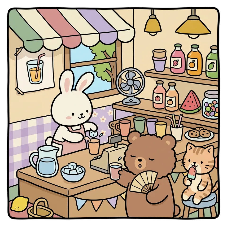 소꿉놀이 색칠공부 도안 – 어서 오세요 하고 받기 · 곰이랑 토끼랑
