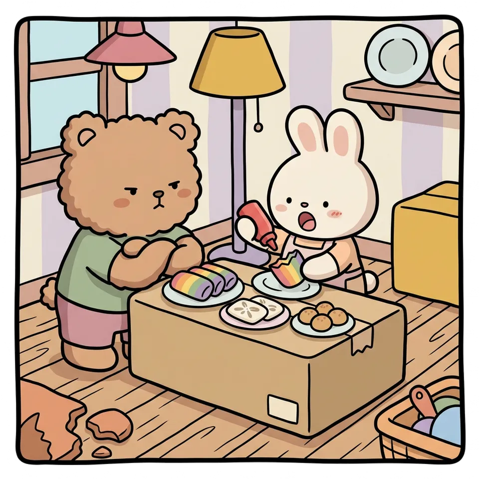 송편 색칠공부 도안 – 망가진 떡도 팝니다 · 곰이랑 토끼랑