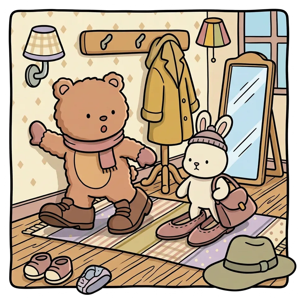 신발 색칠공부 도안 – 엄마 아빠 신발 신어 보기 · 곰이랑 토끼랑