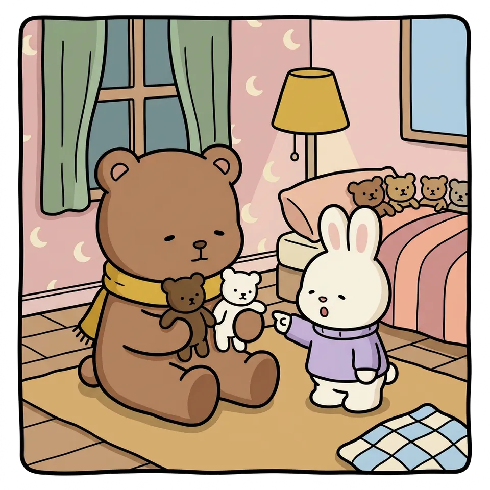 동물 인형 색칠공부 도안 – 가족 이름 붙여 주기 · 곰이랑 토끼랑