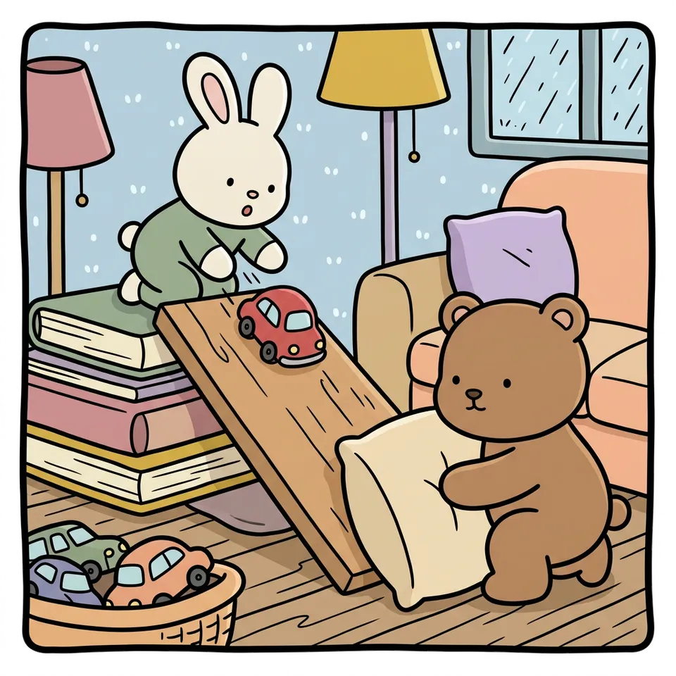 자동차 색칠공부 도안 – 비탈 만들어 굴리기 · 곰이랑 토끼랑