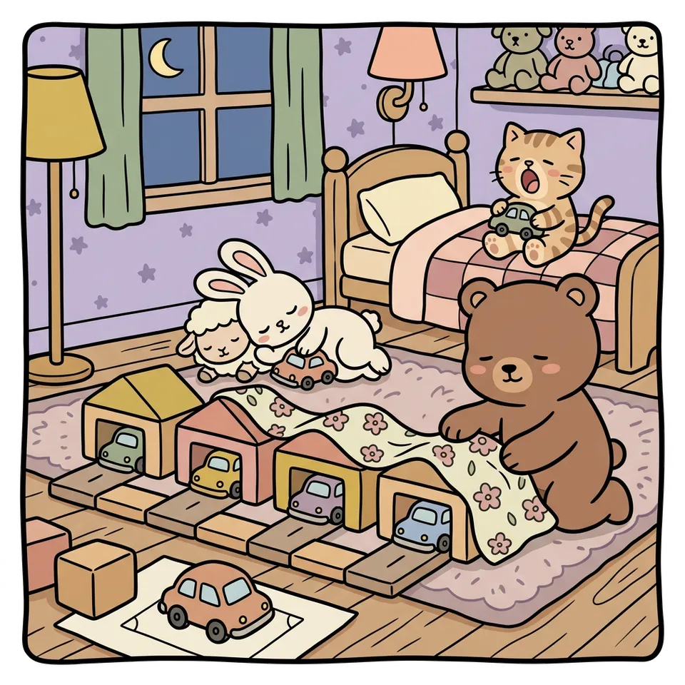 자동차 색칠공부 도안 – 자동차 재우기 · 곰이랑 토끼랑
